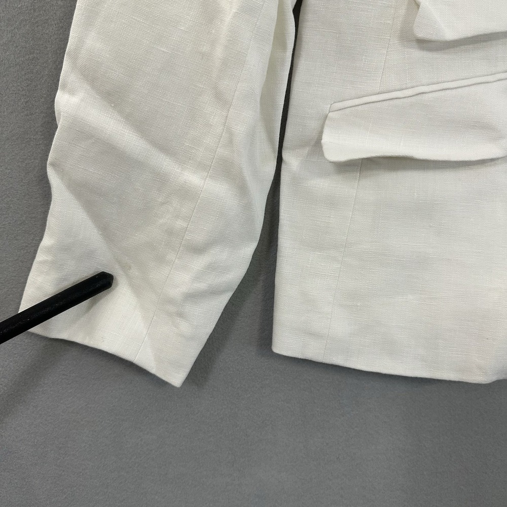 Lauren Ralph Lauren White Linen Blazer Career Minimalist Women's Size 14 - READ - Picture 2 of 16